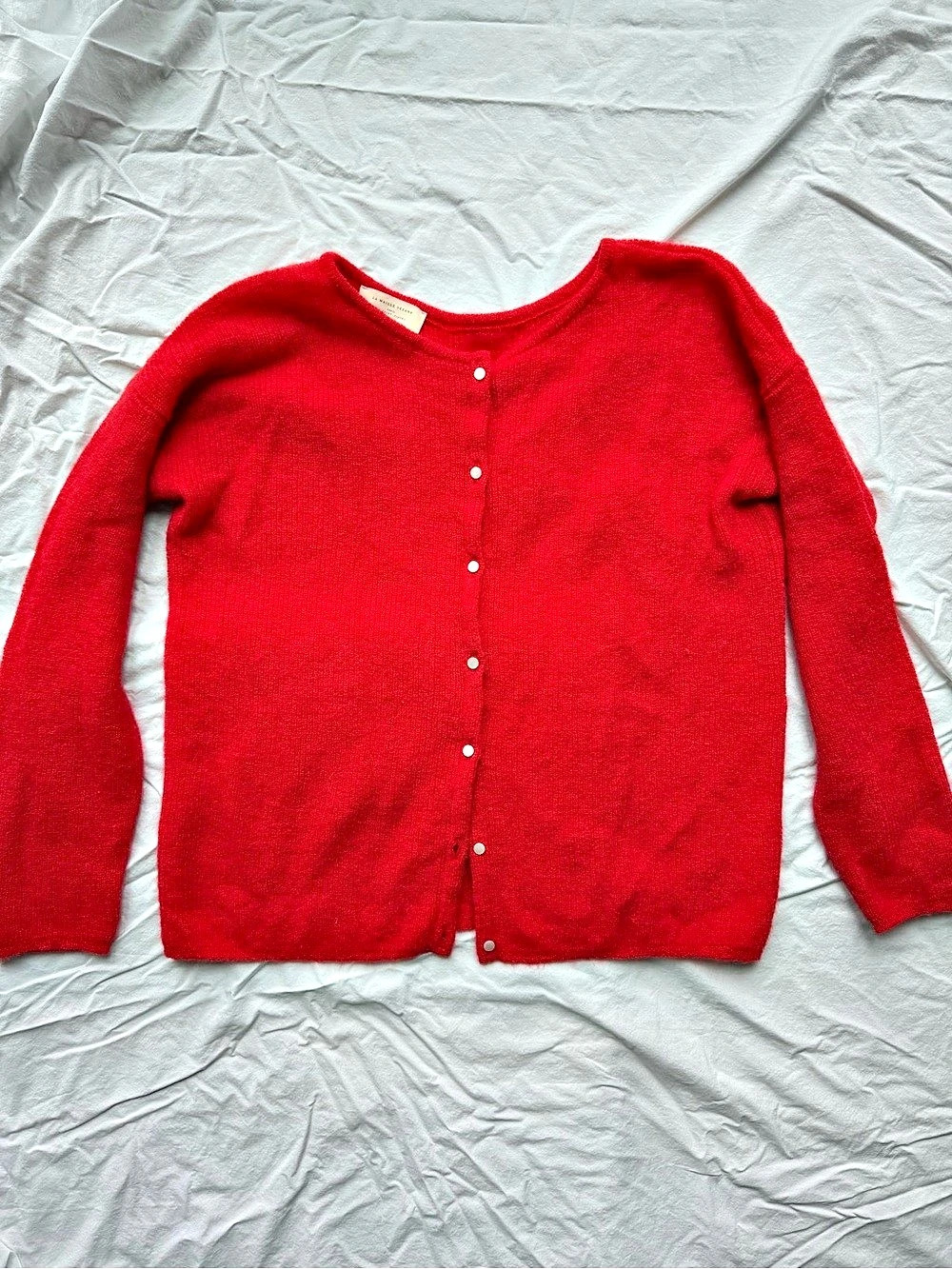 Sézane Gaspard Cardigan Red Mohair Alpaca Sweater Size M